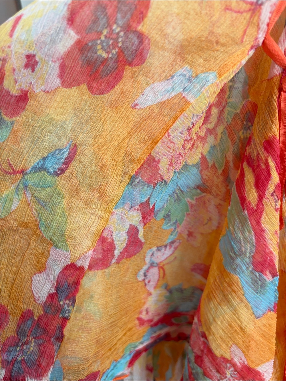 90s y2k butterfly and floral orange dress - Picture 3 of 3